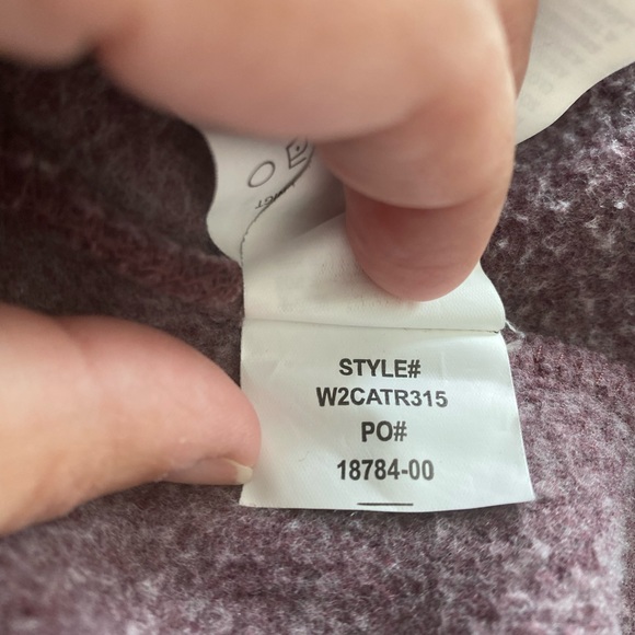 prAna Catrina organic cotton fleece jacket size Large peacoat purple burgundy - Picture 11 of 14